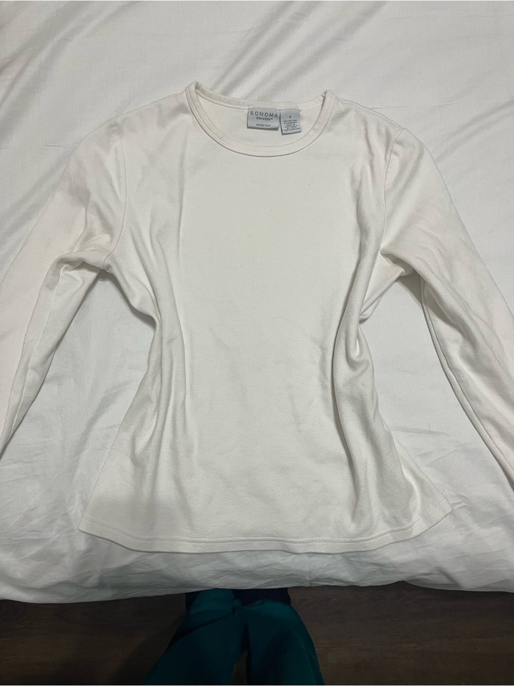 Sonoma Long Sleeve Crewneck Top - White